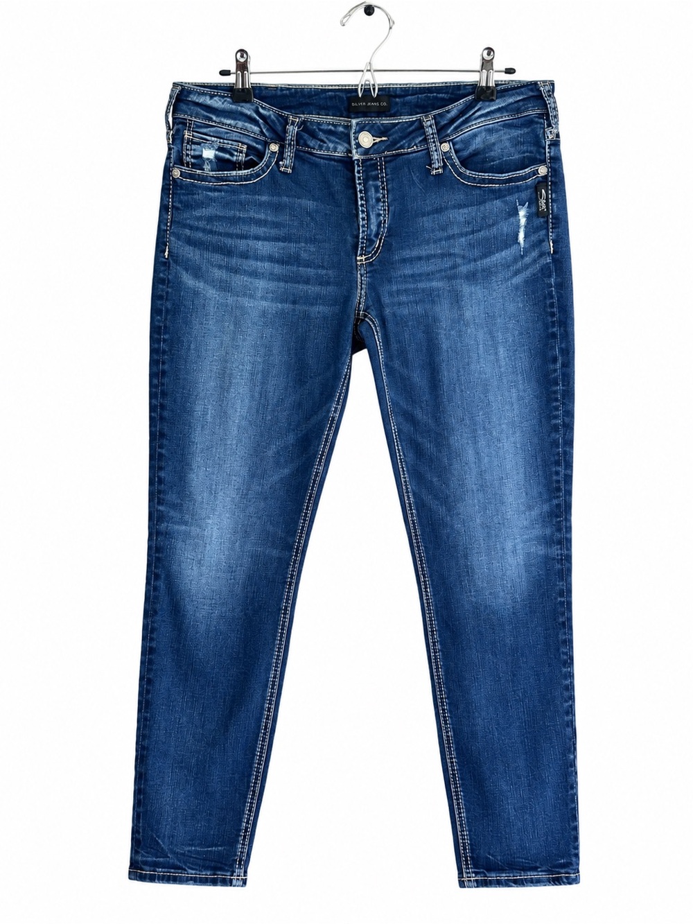 Silver Jeans Women’s Skinny Jeans in Dark Blue Wash 32W